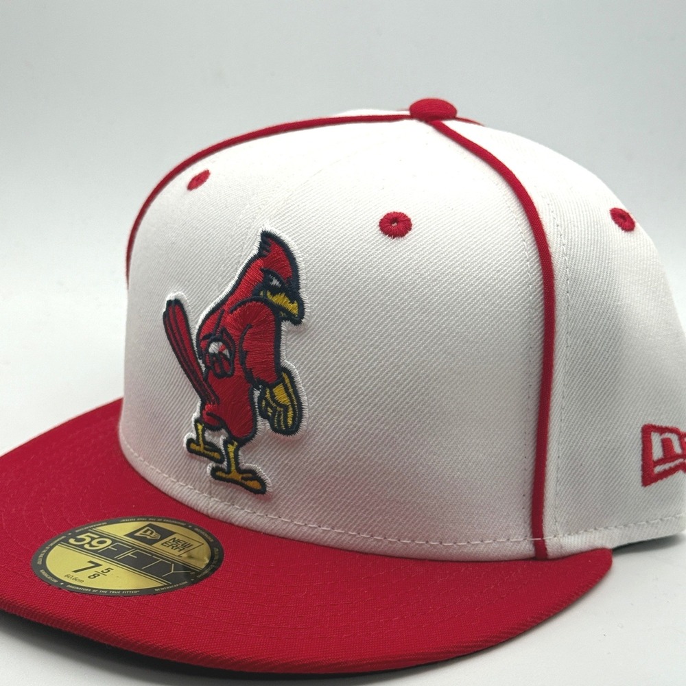 New Era 59FIFTY Memphis Redbirds MiLB Fitted Hat Size 7 5/8 White Red Black
